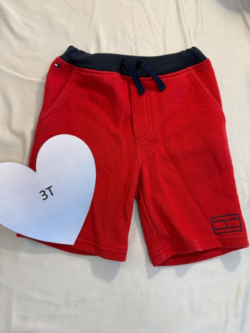 Tommy Hilfiger Red and Navy Athletic Shorts